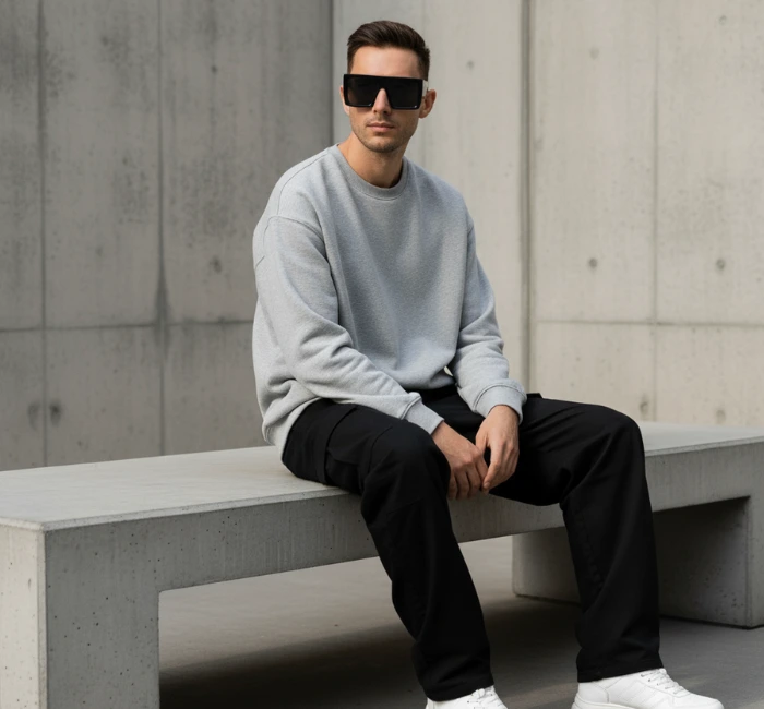 عینک آفتابی بزرگ برای صورت کشیده مردانه